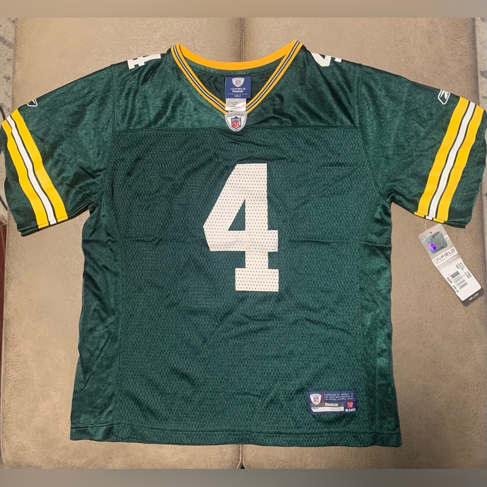 Reebok NFL Onfield Official Green Bay Packers #4 Brett Favre Jersey Girls Large
